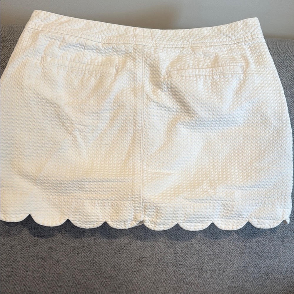 Lilly Pulitzer Cream Scalloped Mini Skirt